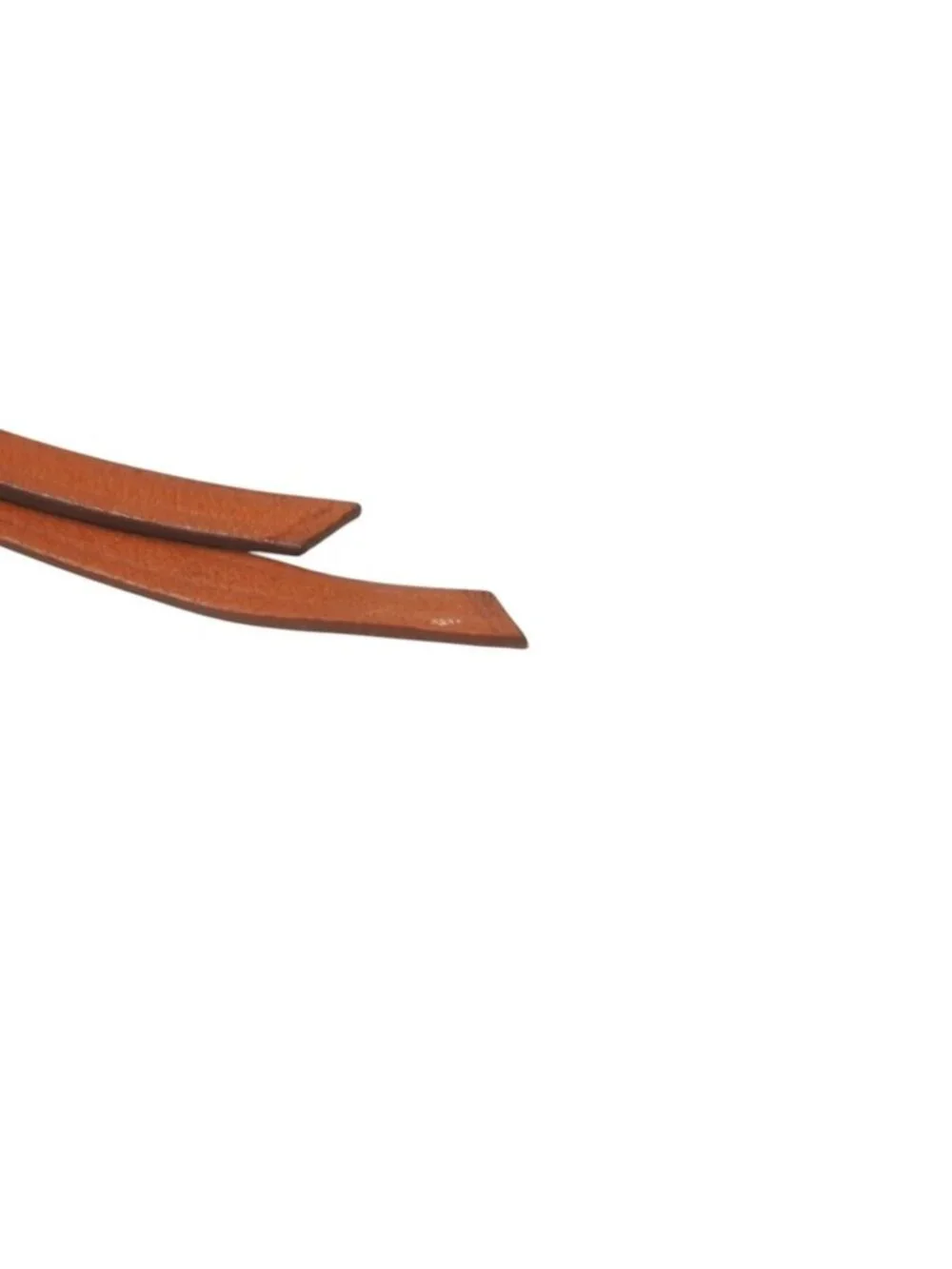 Hermes Leather Necklace Choker Horse Tackle Brown String Silver